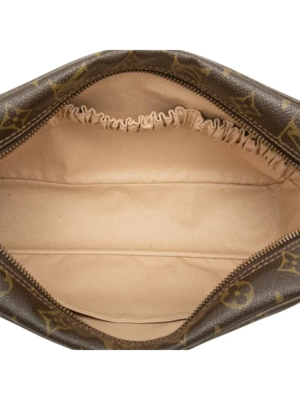 Louis Vuitton Monogram Trousse Toilet 28 Clutch Brown Leather